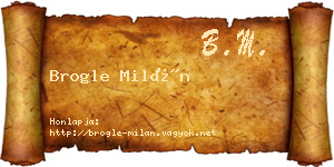 Brogle Milán névjegykártya