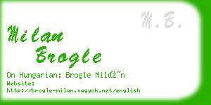 milan brogle business card